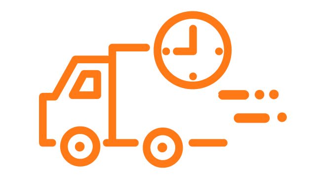 Expedite shipping orange icon